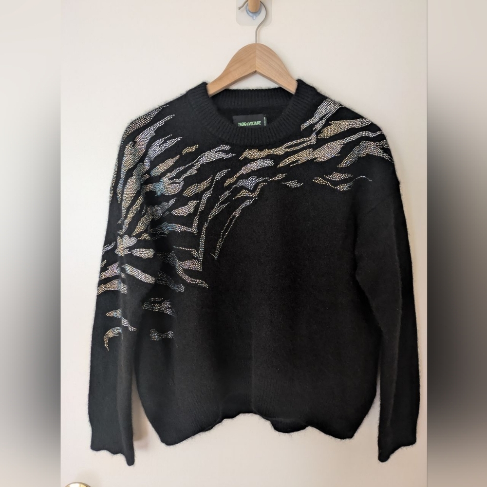 Zadig & Voltaire 100% Cashmere Sweater with Sequins